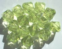 15 20mm Acrylic Faceted Bicone Beads - Lime