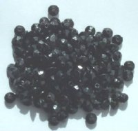 200 3x6mm Faceted Acrylic Rondelle Beads - Black