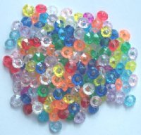 200 3x6mm Faceted Acrylic Rondelle Beads - Transparent Mix Pack