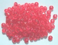 200 3x6mm Faceted Acrylic Rondelle Beads - Transparent Raspberry