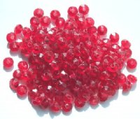 200 3x6mm Faceted Acrylic Rondelle Beads - Transparent Red
