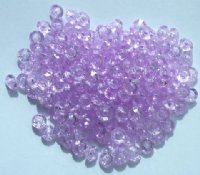 200 3x6mm Faceted Acrylic Rondelle Beads - Transparent Violet