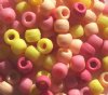 100 6x9mm Matte Opaque Lemonade Mix Acrylic Crow Beads