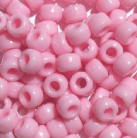 100 6x9mm Opaque Light Pink Acrylic Crow Beads