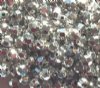 100 8mm Faceted Acrylic Metallic Silver Beads