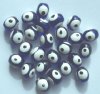 25 9x8mm Acrylic Cobalt Blue Evil Eye Oval Beads