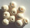 10 14mm Round White Carved Worked on Bone Beads