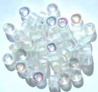 50 6x9mm Transparent Crystal AB Glass Crow Beads