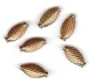6 15x8mm Antique Copper Pinched Flat Oval Beads with Weave Pattern