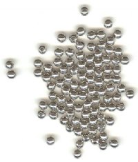 100 3mm Round Nickel Beads