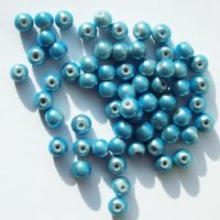 60 4mm Round Light Blue Miracle Beads