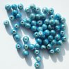 60 4mm Round Light Blue Miracle Beads