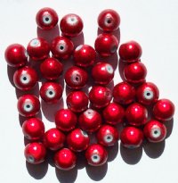 34 8mm Round Red Miracle Beads