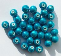 34 8mm Round Turquoise Miracle Beads