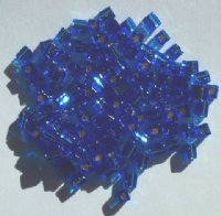 10 grams of 4x4mm Silver Lined Sapphire Miyuki Cubes