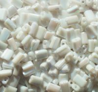 50g 5x4x2mm White Pearl Lustre AB Tile Beads