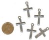 5 26x15mm Plain Silver Finish Cross Pendants