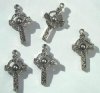 5 35x17mm Antique Silver Celtic Cross Pendants