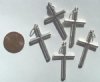 5 35x20mm Brushed Silver Cross