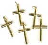 5 35x20mm Gold Cross Pendants