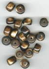 20 10x14mm Brown and White Resin Imitation Horn Rondelles
