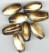 8 26x13mm Oval Brown and White Resin Imitation Horn