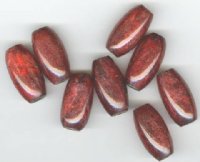 8 26x13mm Oval Crackle Red Resin