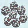 7 30x7mm White & Brown Leopard Resin Flat Disk