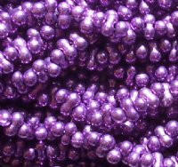 25 grams of 3x7mm Metallic Purple Farfalle Seed Beads