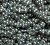 25 grams of 3x7mm Metallic Metallic Steel Farfalle Seed Beads