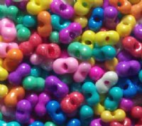 25 grams of 3x7mm Opaque Candy Mix Farfalle Seed Beads