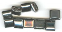 10 10x11x6mm Two Hole Magnetic Hematite Puffed Square Spacers