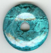 1 41x11mm Blue Green Howlite Turquoise Donut