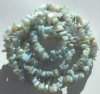 34 inch strand of Dyed Aqua Mother of Pearl Chips