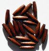20 16x5mm (2mm Hole) Dark Brown Oval Wood Beads