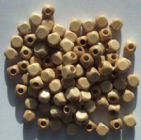 100 7mm Rounded Edge Natural Cube Wood Beads