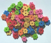 100 9x2mm Multi Mix Flower Wood Beads