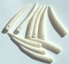 10 45x5mm White Claws Worked on Bone