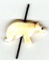 1 13x15mm Antiqued Carved Bear Bead