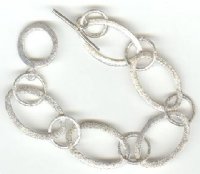 1 7.5 Inch Silver Plated Large Link Bracelet with Toggle Clasp