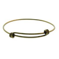 Expandable Antique Gold Wire Charm Bracelet