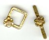 1 12.5mm Anit-Tarnish Brass Hammered Square Flower Toggle