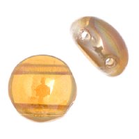 22, 8mm Transparent Apricot Half Coat Glass Candy Beads