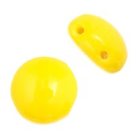 22, 8mm Opaque Yellow Glass Candy Beads