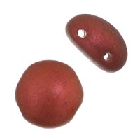 22, 8mm Red Lava Bronze Glass Candy Beads