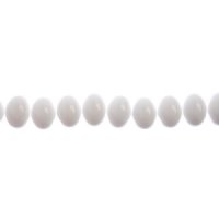 28, 6x8mm White Alabaster Candy Oval Glass Beads