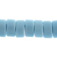 15, 9x17mm Opaque Turquoise Blue Two Hole Glass Carrier Beads