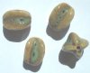 4 27x19mm Ceramic Melon Beads - Green Brown