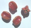 4 27x19mm Ceramic Melon Beads - Red Brown