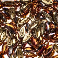 25, 4x11mm California Gold Rush Czech Glass Chilli Beads